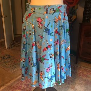 Pinup Couture Love And Rockets circle skirt EUC